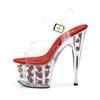 Pleaser - ADORE708FL Sandale à bride à la cheville, Pole dance chaussures - Chaussures de pole dance - Rouge/Transparent Product image